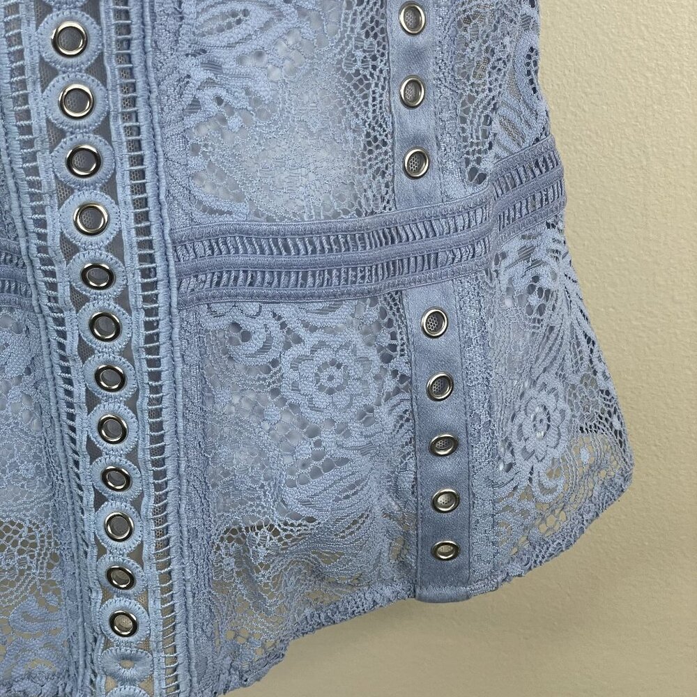 Victoria's Secret Coquette Lace Corset Lingerie Top 34C Ice Blue Layering Y2K - Picture 5 of 13